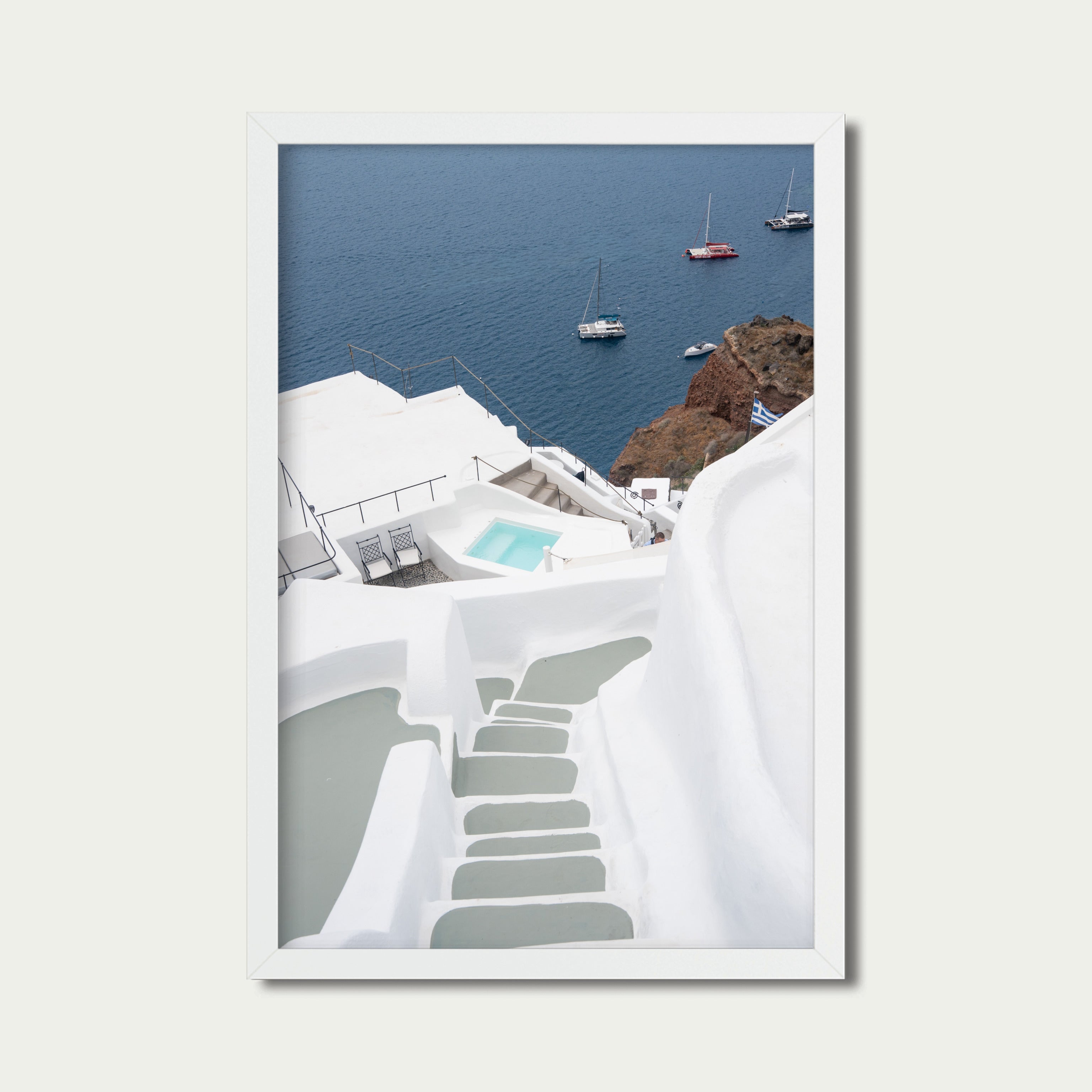Santorini cliffside houses Greece fine art travel print